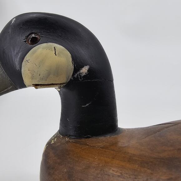 Vintage Handcarved Glass Eye 13" Wooden Duck Decoy Painted Hunting *READ* - Picture 9 of 12